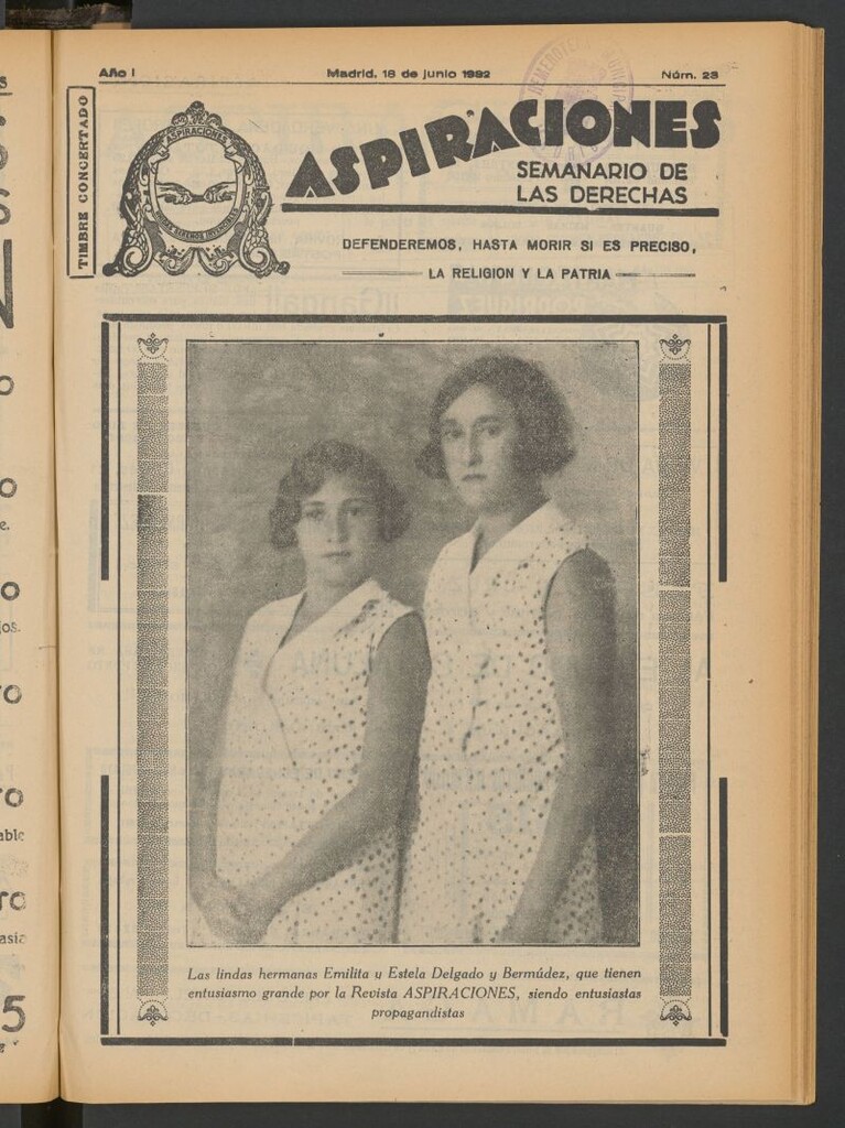 Miniatura de Aspiraciones: Semanario de las derechas del 18 de junio de 1932