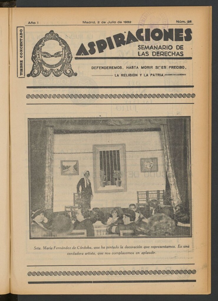 Miniatura de Aspiraciones: Semanario de las derechas del 2 de julio de 1932