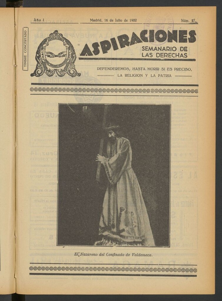 Miniatura de Aspiraciones: Semanario de las derechas del 16 de julio de 1932