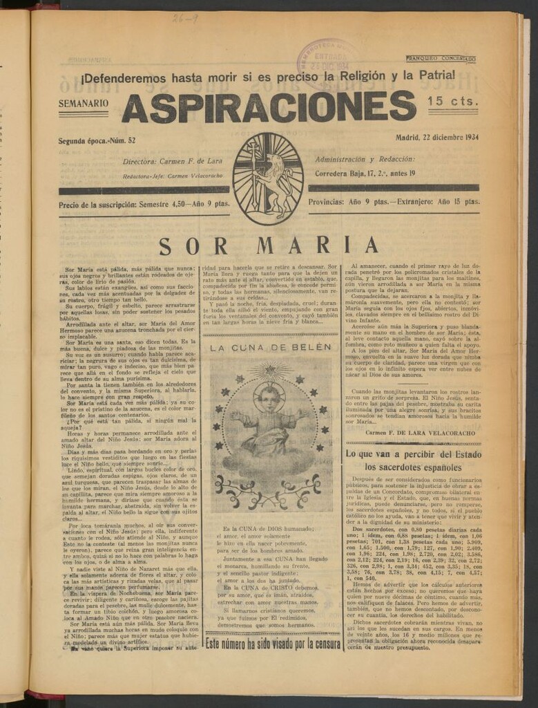 Miniatura de Aspiraciones: Semanario de las derechas del 22 de diciembre de 1934