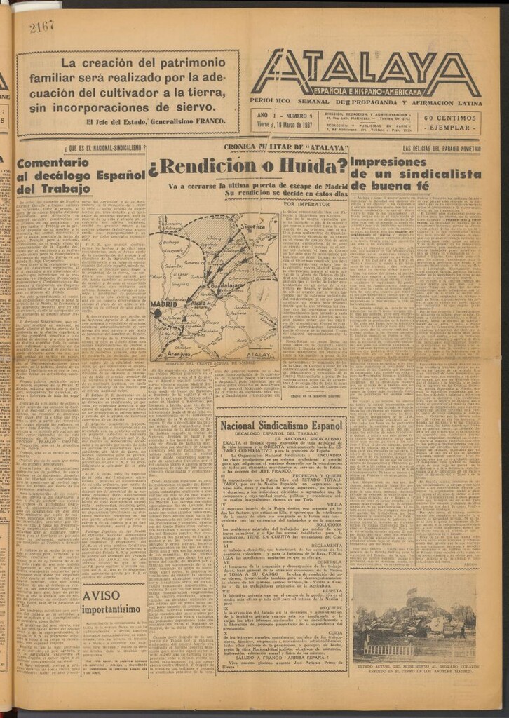 Miniatura de Atalaya Española e Hispano-Americana del 19 de marzo de 1937