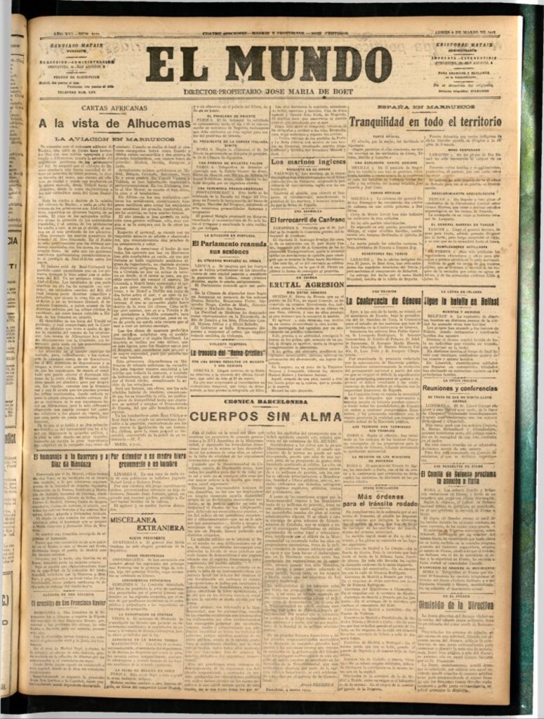 Miniatura de El Mundo del 6 de marzo de 1922 (edición de provincias)