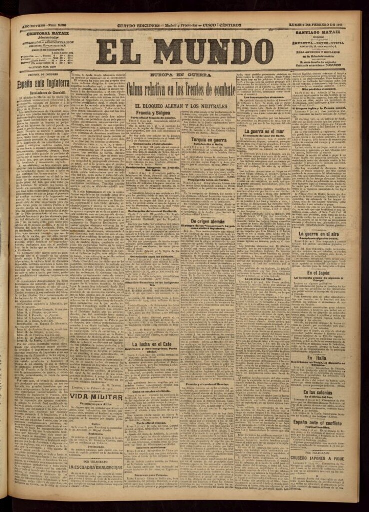 Miniatura de El Mundo del 8 de febrero de 1915