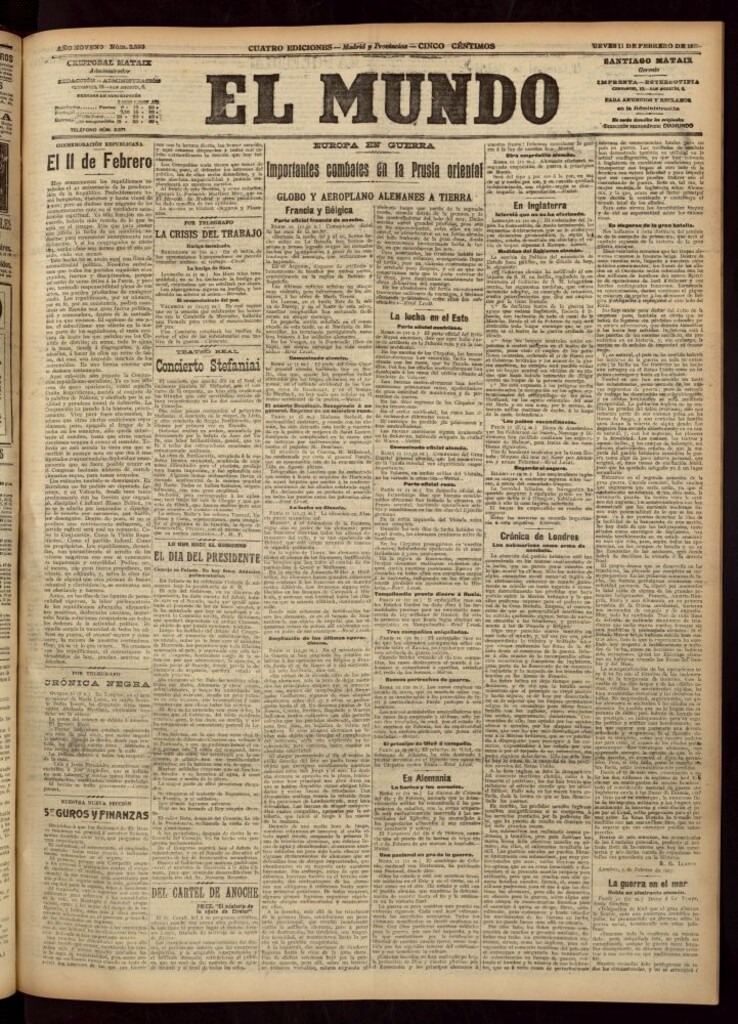 Miniatura de El Mundo del 11 de febrero de 1915