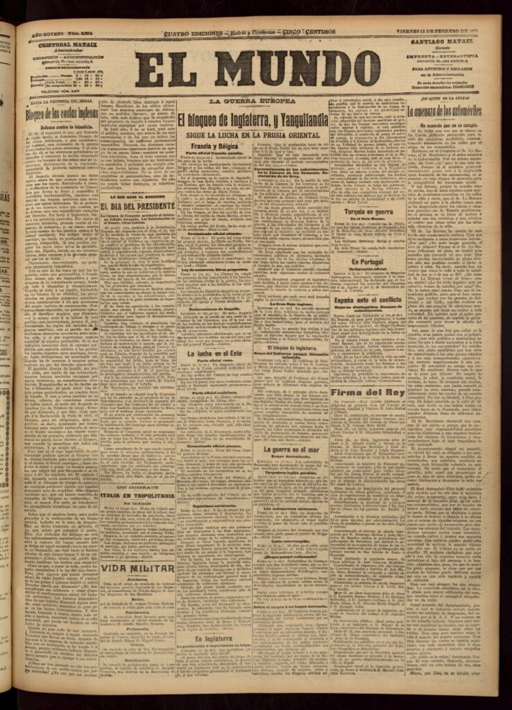 Miniatura de El Mundo del 12 de febrero de 1915