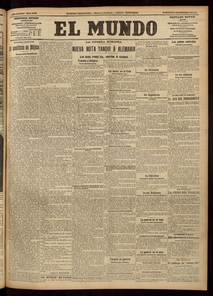 Miniatura de El Mundo del 14 de febrero de 1915