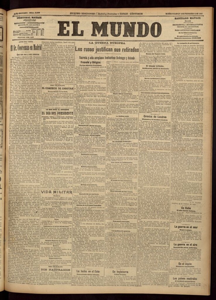 Miniatura de El Mundo del 17 de febrero de 1915