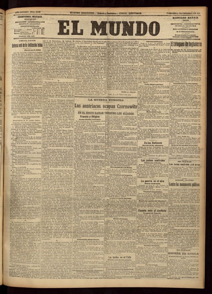 Miniatura de El Mundo del 19 de febrero de 1915