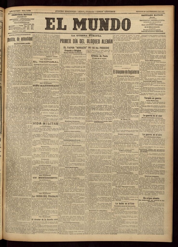 Miniatura de El Mundo del 20 de febrero de 1915
