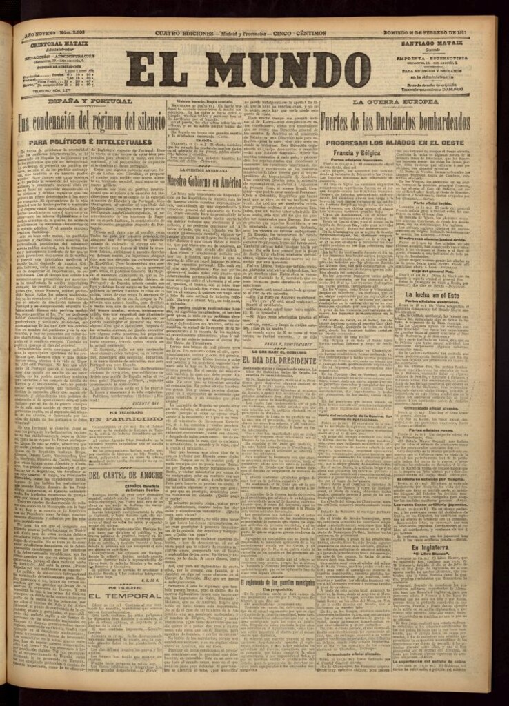 Miniatura de El Mundo del 21 de febrero de 1915