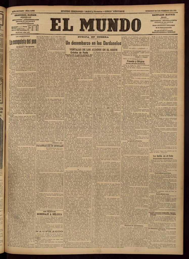 Miniatura de El Mundo del 28 de febrero de 1915