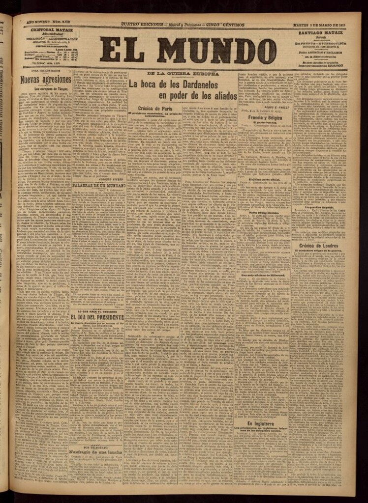 Miniatura de El Mundo del 2 de marzo de 1915