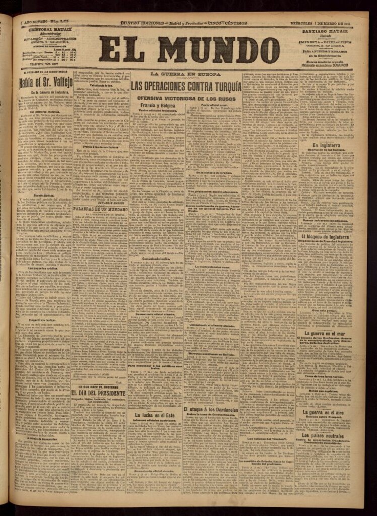 Miniatura de El Mundo del 3 de marzo de 1915