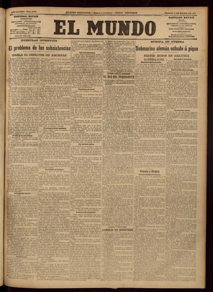 Miniatura de El Mundo del 6 de marzo de 1915