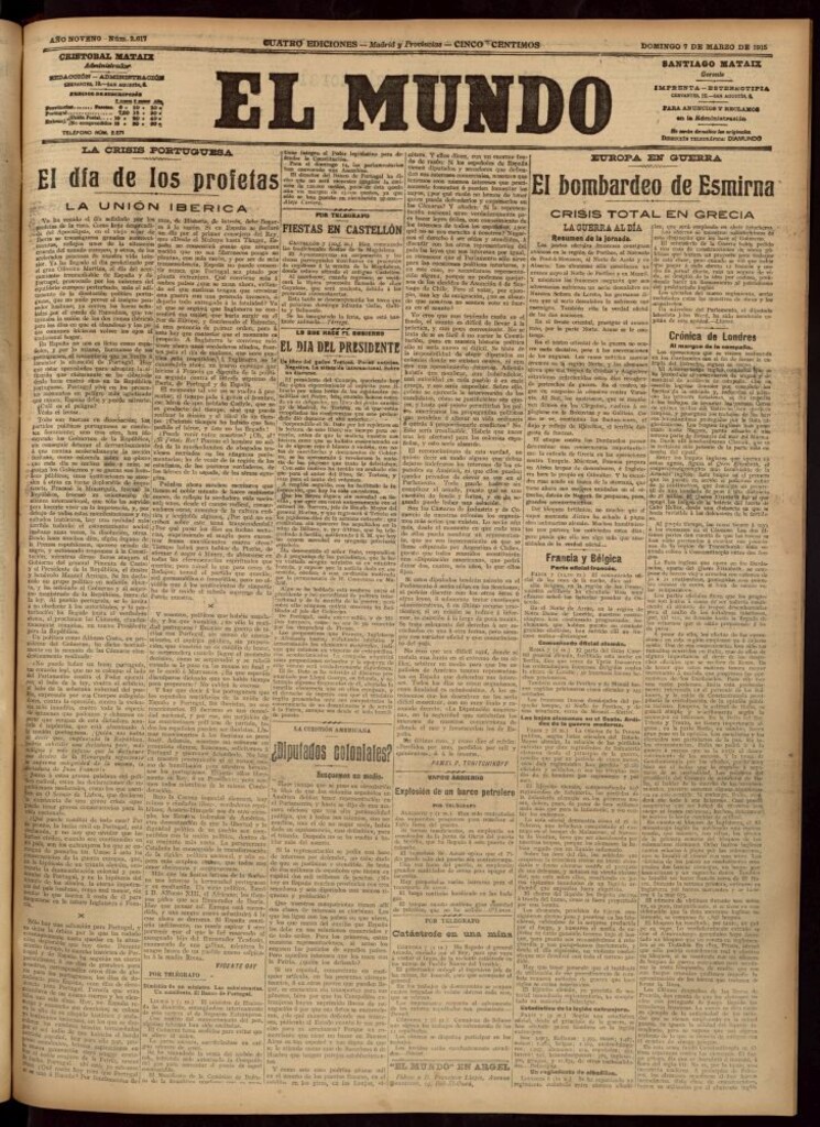Miniatura de El Mundo del 7 de marzo de 1915