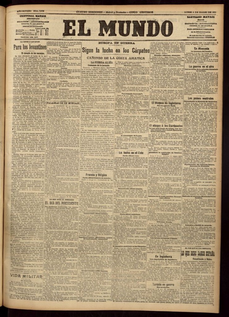 Miniatura de El Mundo del 8 de marzo de 1915