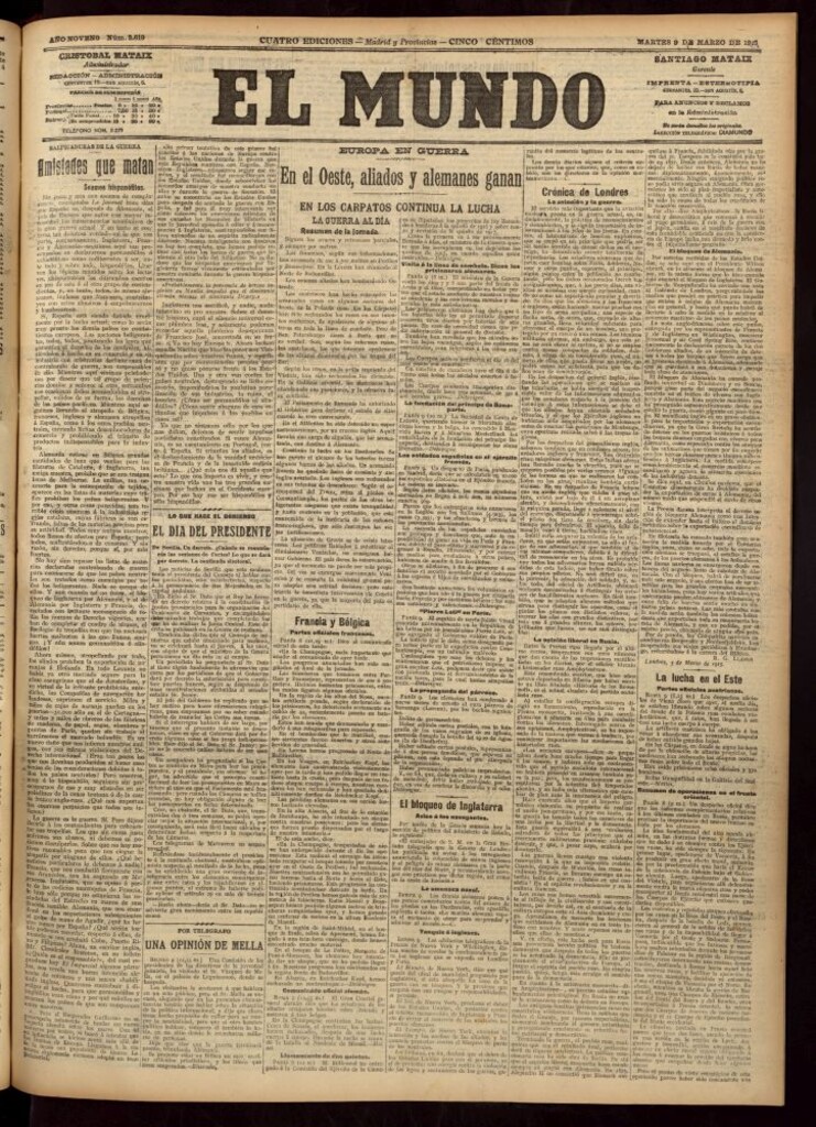 Miniatura de El Mundo del 9 de marzo de 1915