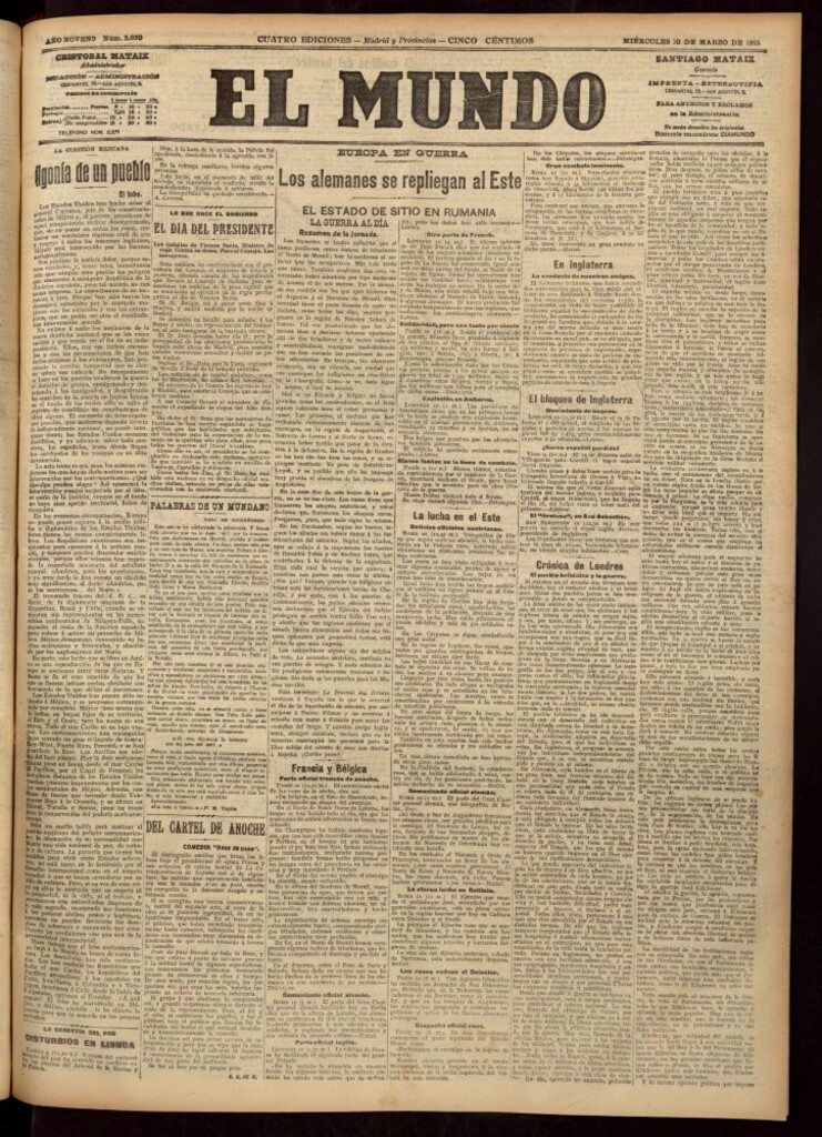 Miniatura de El Mundo del 10 de marzo de 1915