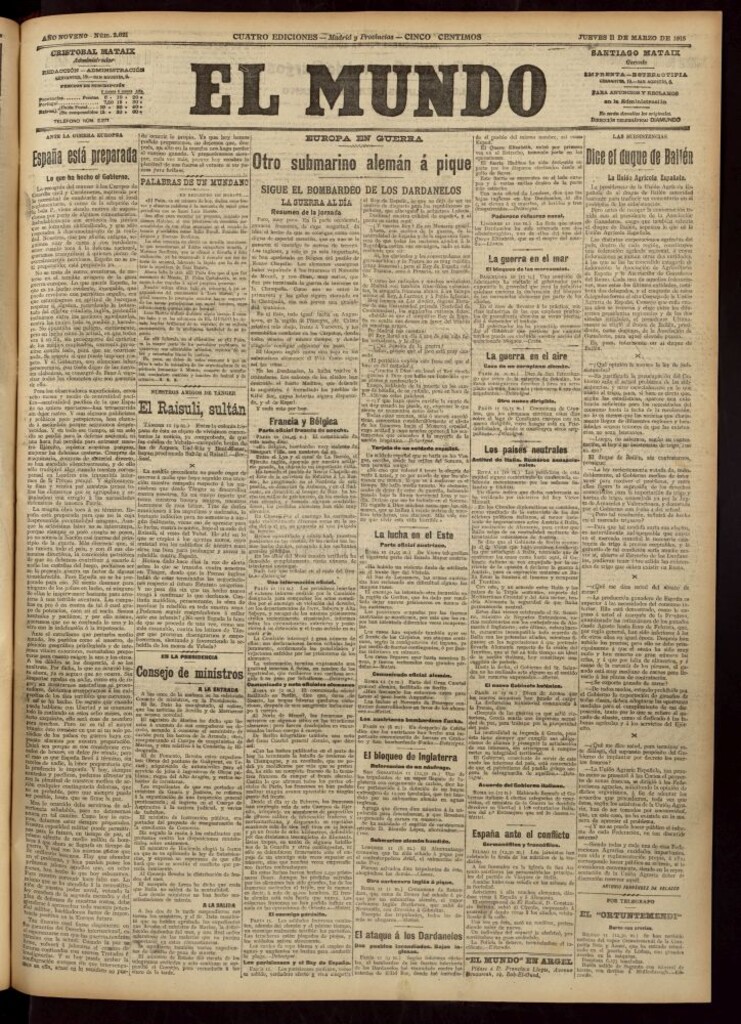Miniatura de El Mundo del 11 de marzo de 1915