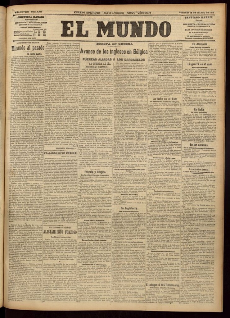 Miniatura de El Mundo del 12 de marzo de 1915
