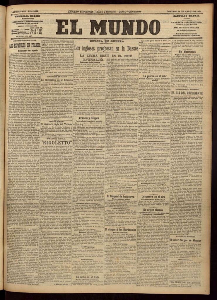 Miniatura de El Mundo del 14 de marzo de 1915