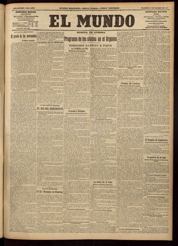 Miniatura de El Mundo del 16 de marzo de 1915