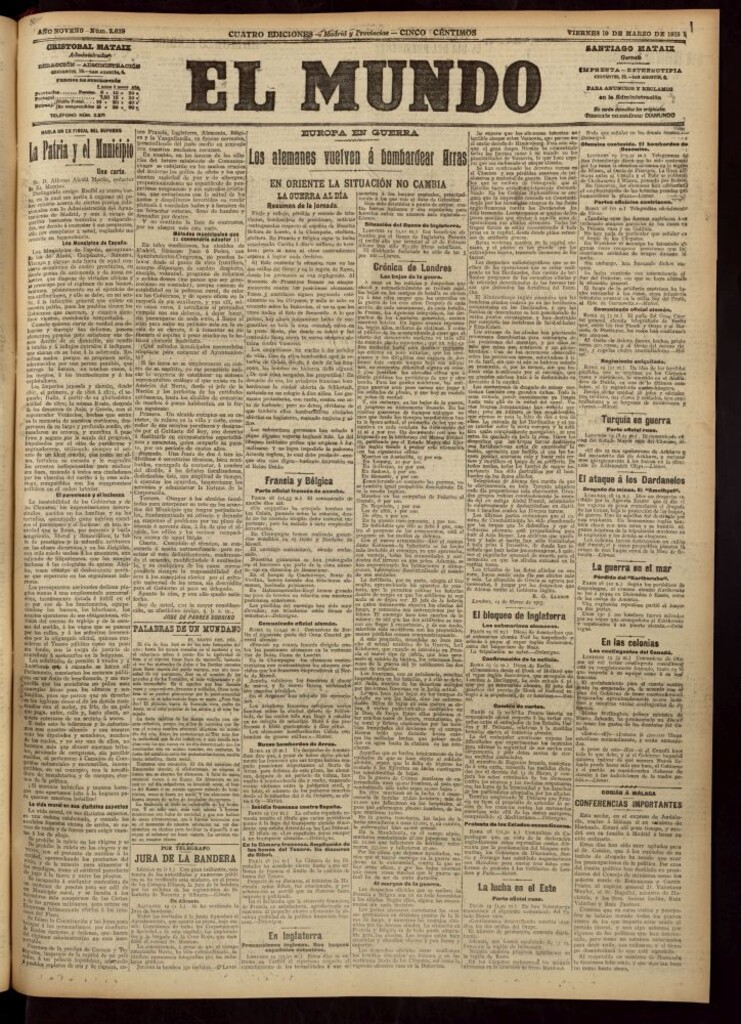 Miniatura de El Mundo del 19 de marzo de 1915