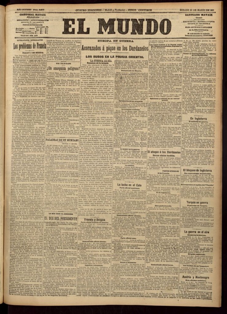 Miniatura de El Mundo del 20 de marzo de 1915