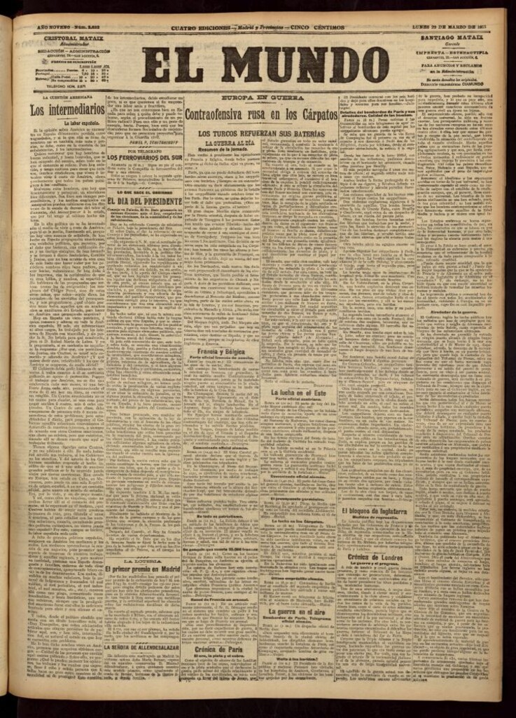Miniatura de El Mundo del 22 de marzo de 1915