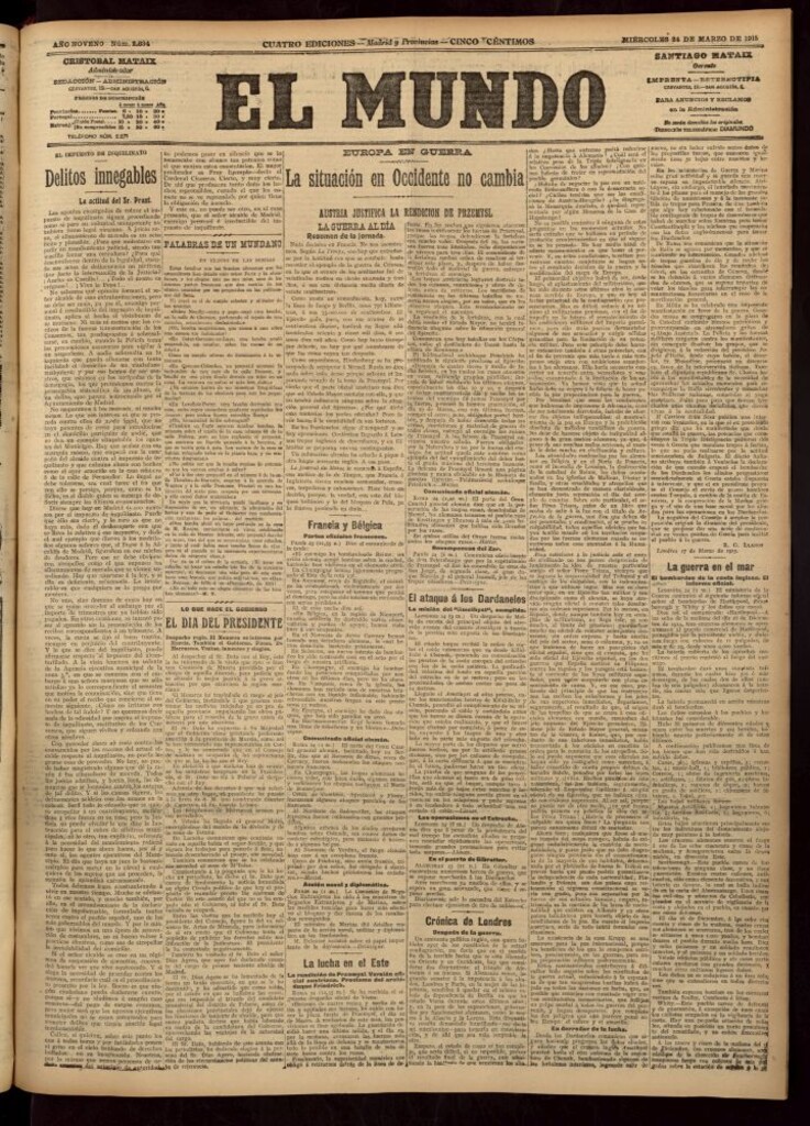 Miniatura de El Mundo del 24 de marzo de 1915
