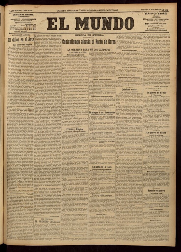 Miniatura de El Mundo del 25 de marzo de 1915