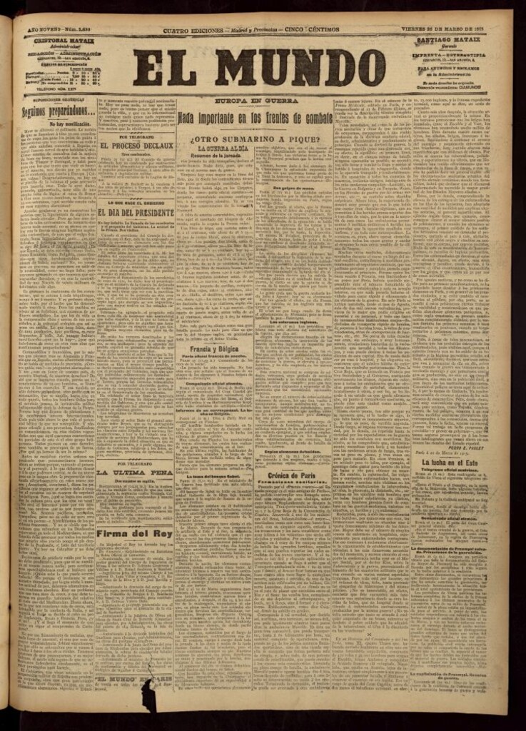 Miniatura de El Mundo del 26 de marzo de 1915