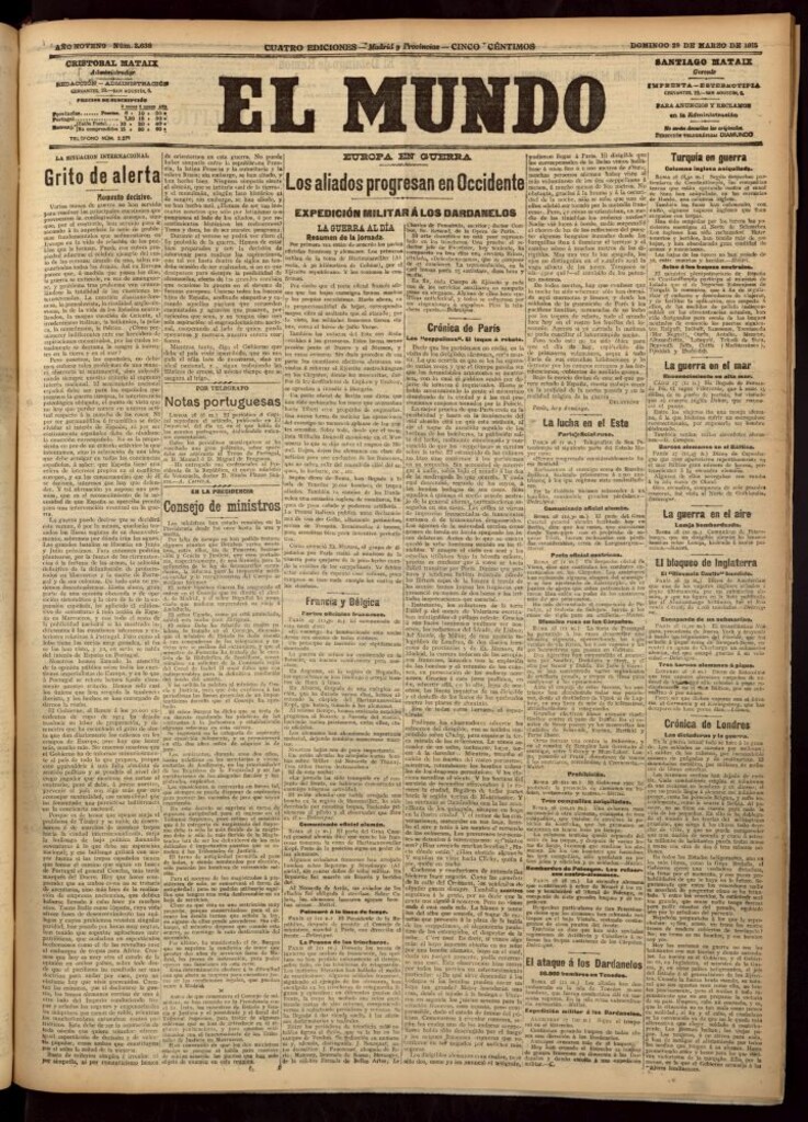 Miniatura de El Mundo del 28 de marzo de 1915