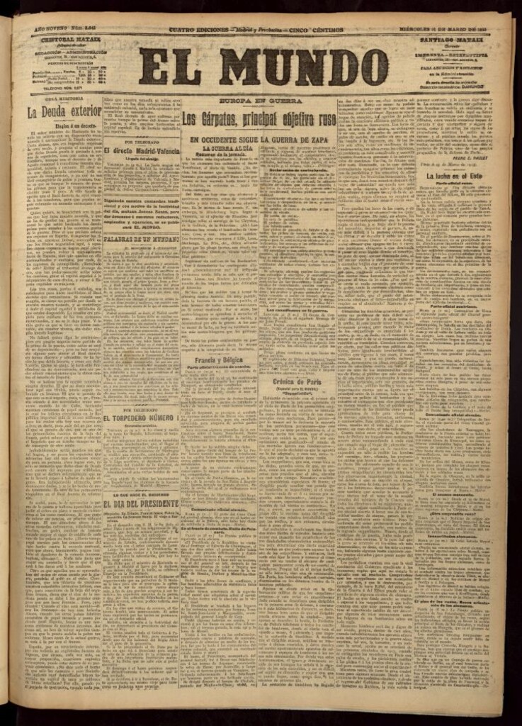 Miniatura de El Mundo del 31 de marzo de 1915