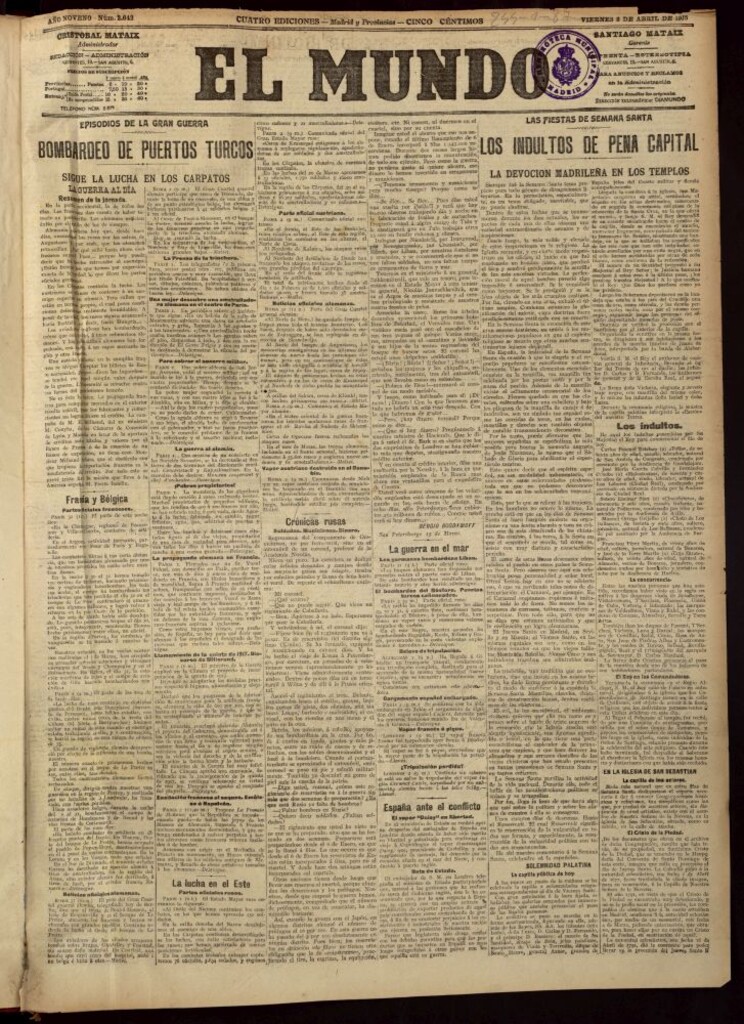 Miniatura de El Mundo del 2 de abril de 1915