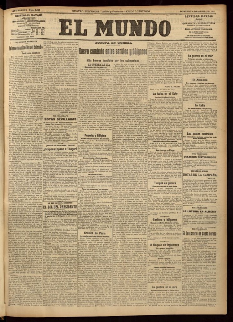 Miniatura de El Mundo del 4 de abril de 1915