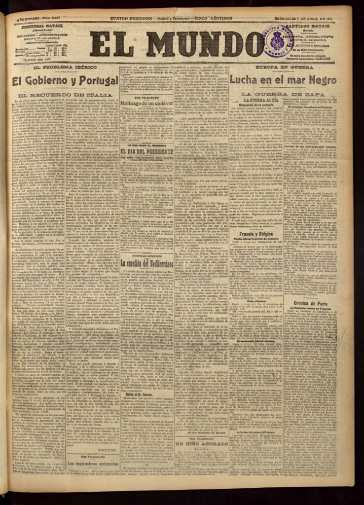 Miniatura de El Mundo del 7 de abril de 1915