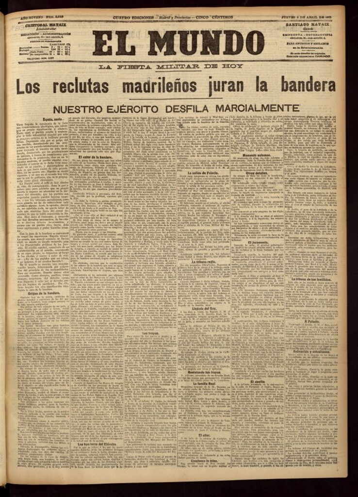 Miniatura de El Mundo del 8 de abril de 1915