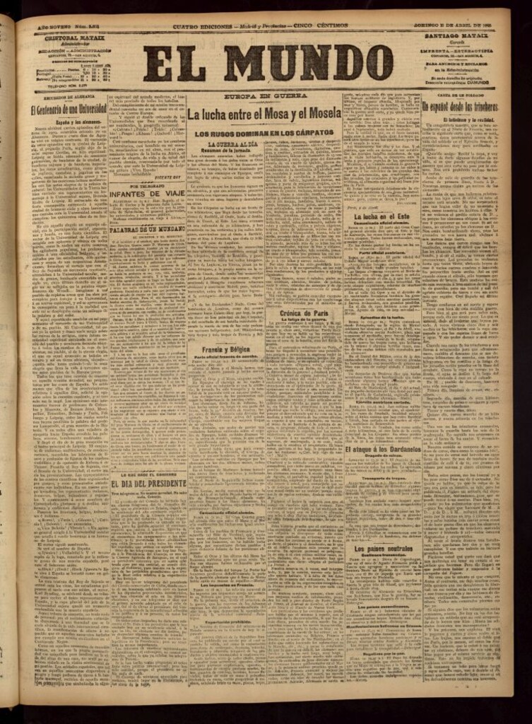Miniatura de El Mundo del 11 de abril de 1915
