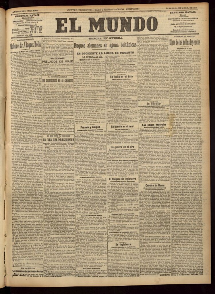 Miniatura de El Mundo del 24 de abril de 1915