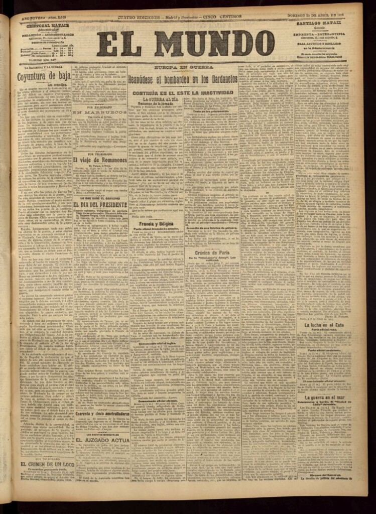 Miniatura de El Mundo del 25 de abril de 1915