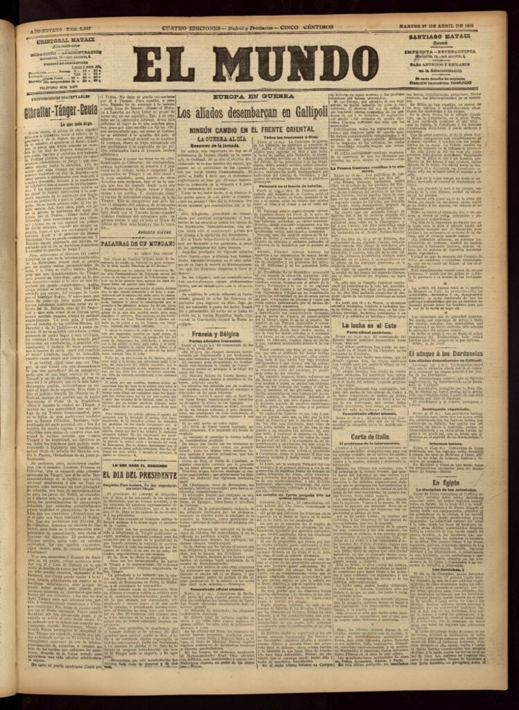 Miniatura de El Mundo del 27 de abril de 1915