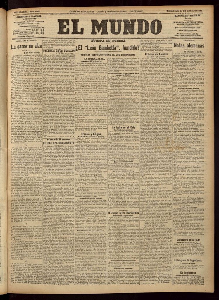 Miniatura de El Mundo del 28 de abril de 1915