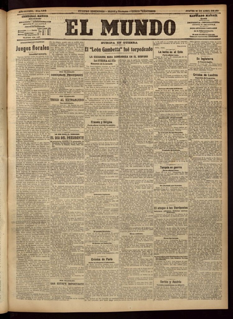 Miniatura de El Mundo del 29 de abril de 1915