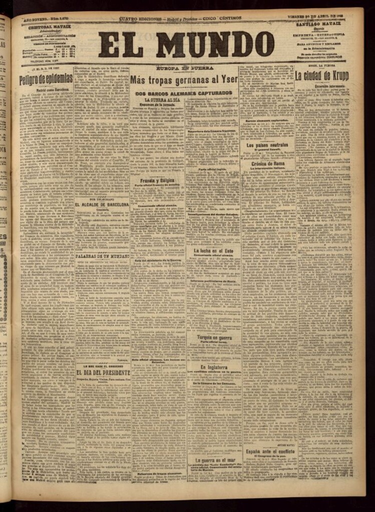 Miniatura de El Mundo del 30 de abril de 1915