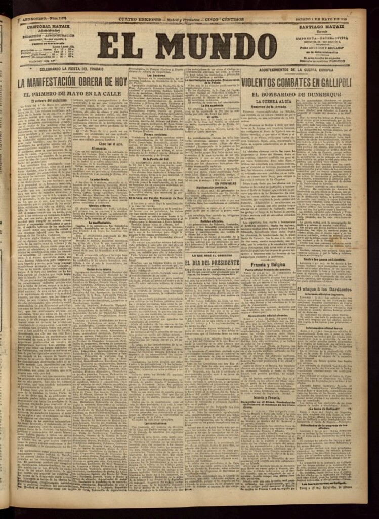 Miniatura de El Mundo del 1 de mayo de 1915