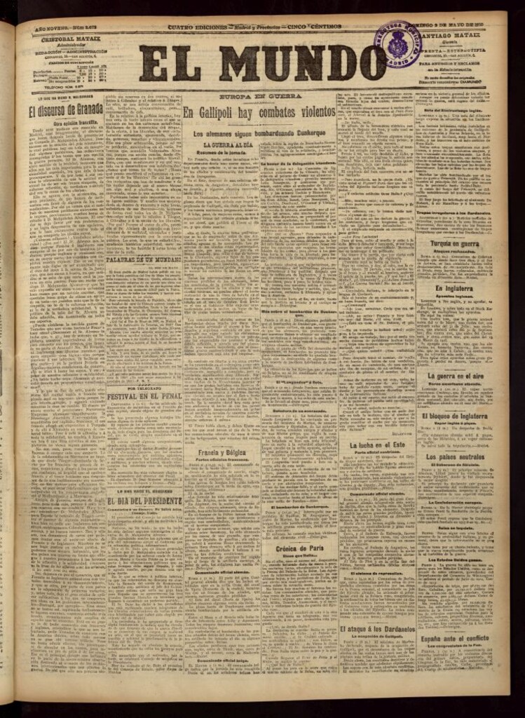 Miniatura de El Mundo del 2 de mayo de 1915