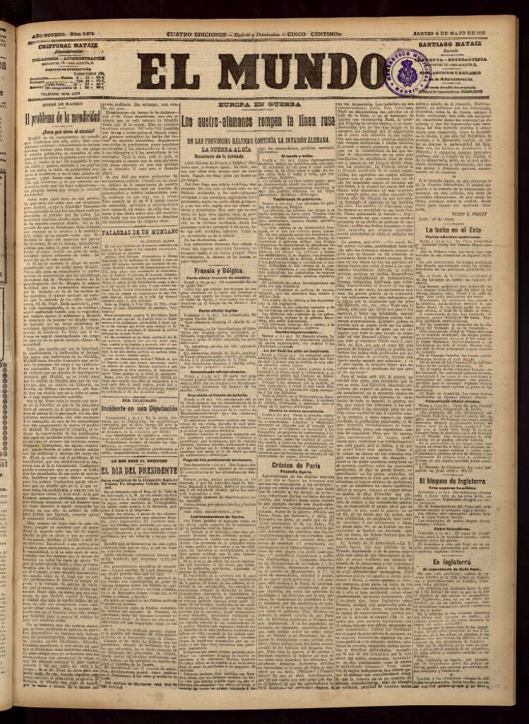 Miniatura de El Mundo del 4 de mayo de 1915