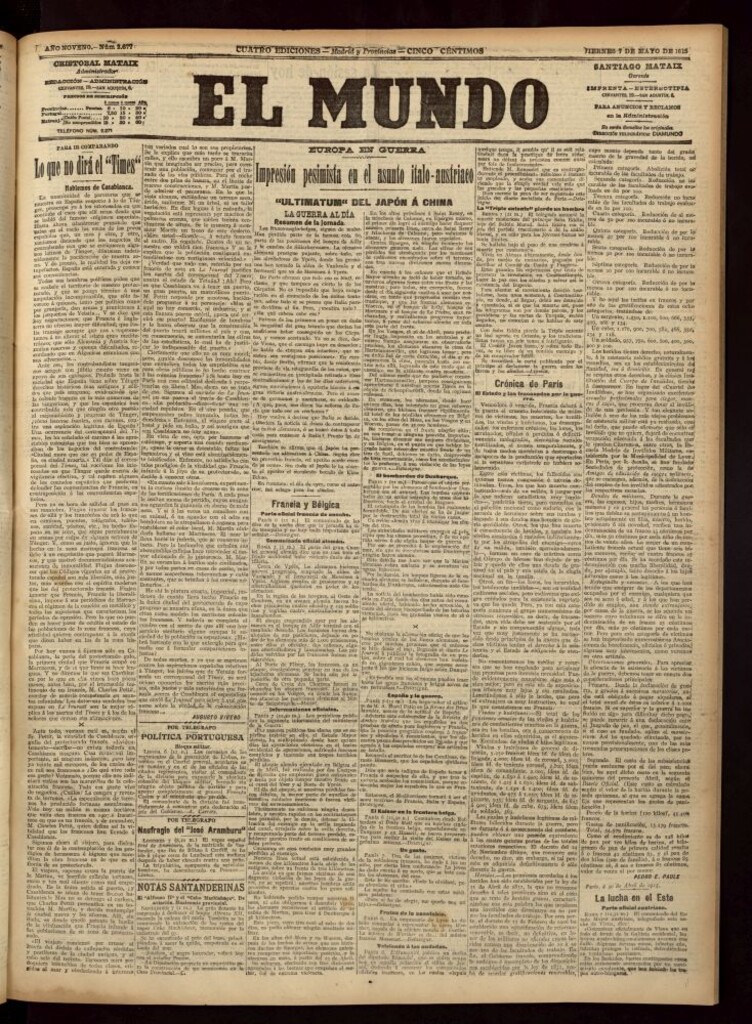 Miniatura de El Mundo del 7 de mayo de 1915