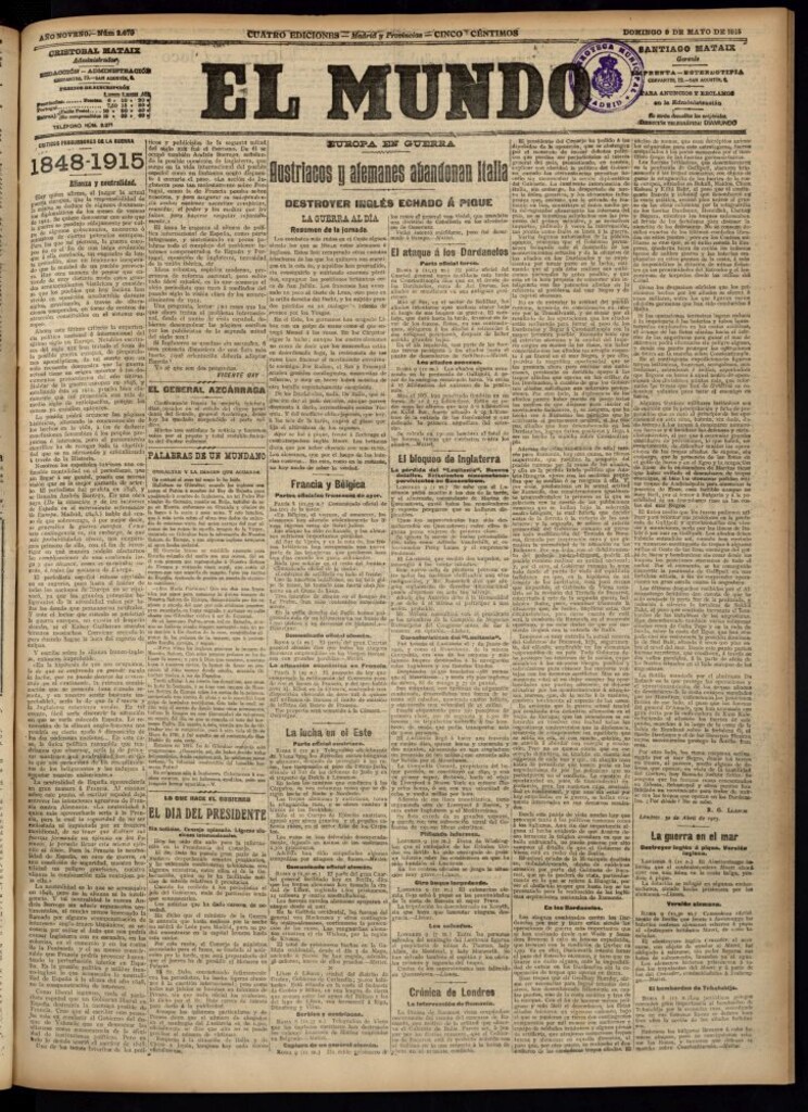 Miniatura de El Mundo del 9 de mayo de 1915